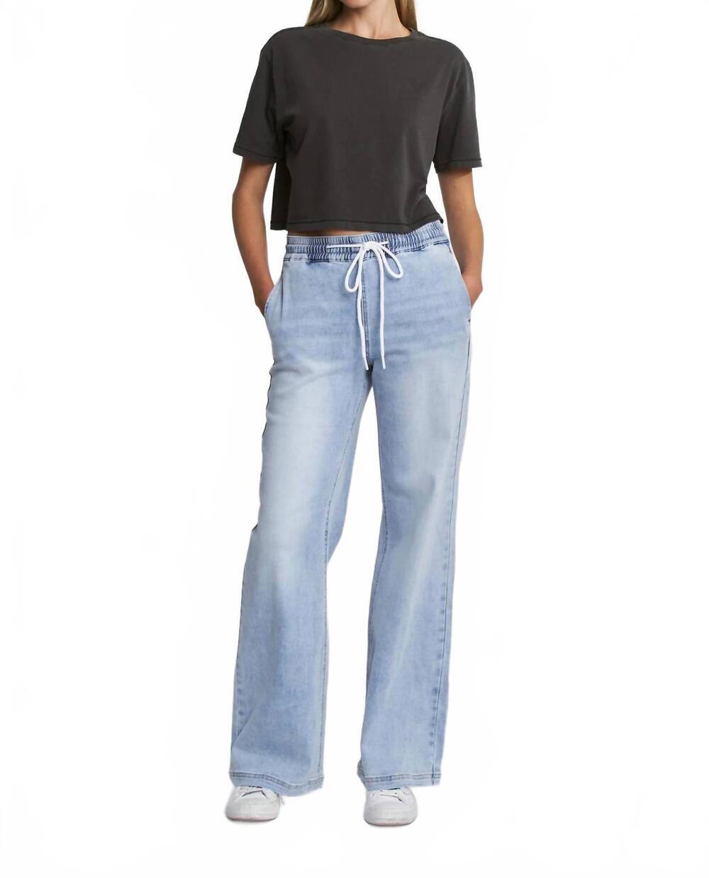 NEW MICA joey high rise wide leg pull jeans in light wash